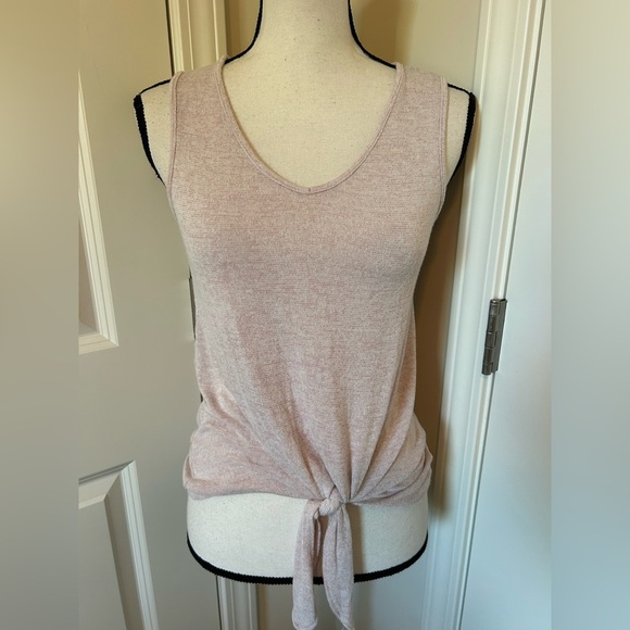 Women's Pink Sleeveless Top with tie - Picture 1 of 3